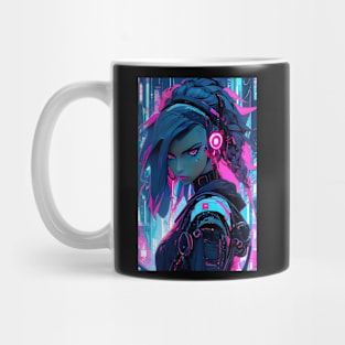 Neon cyberpunk girl Mug